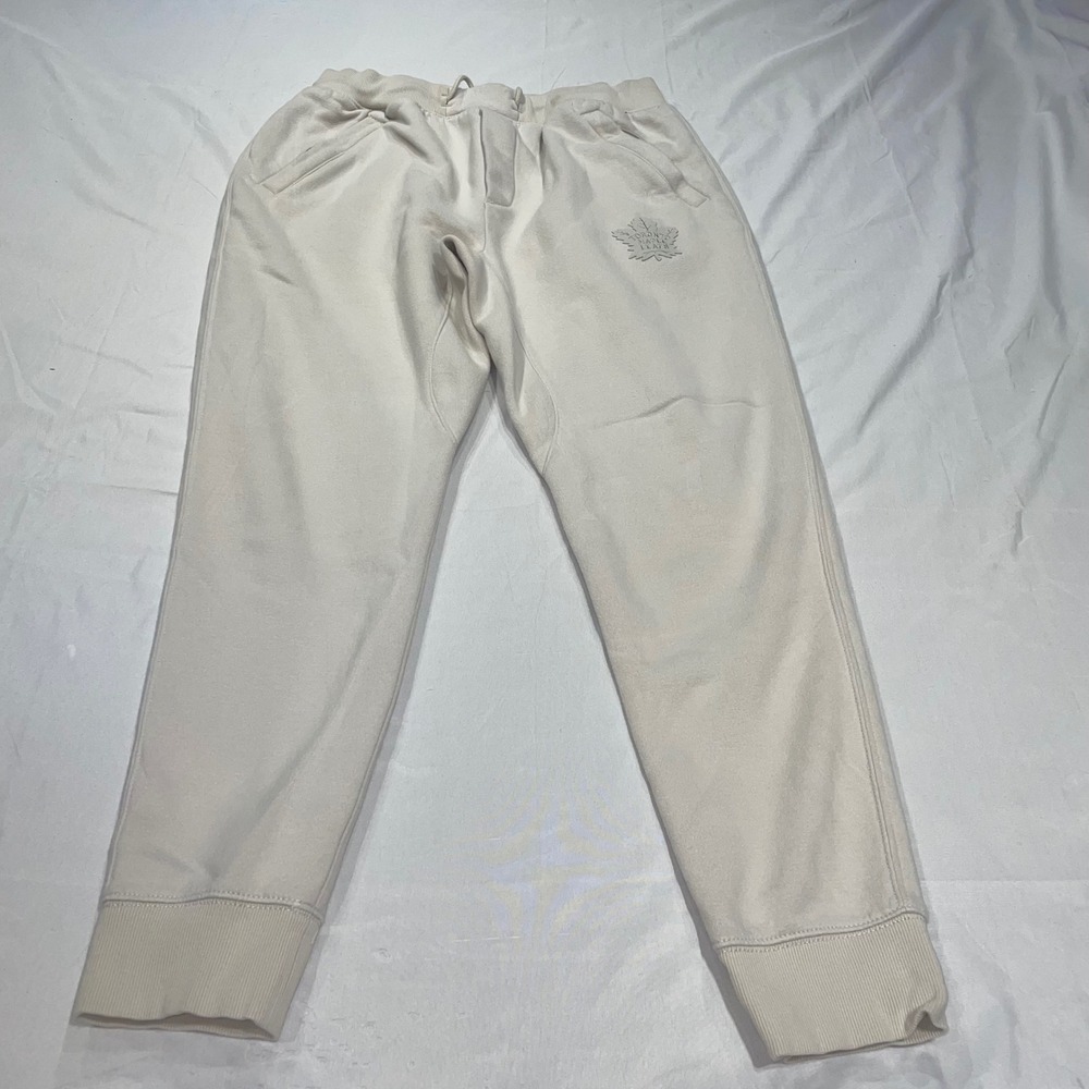 Fanatics Authentic Pro Toronto Maple Leafs Joggers Cream NHL Sweatpants Womens M